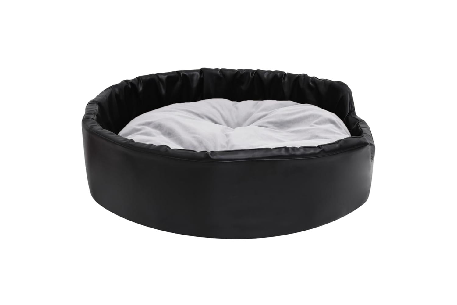 Dog Bed Black And Grey 90x79x20 Cm Plush And Faux Leather-4