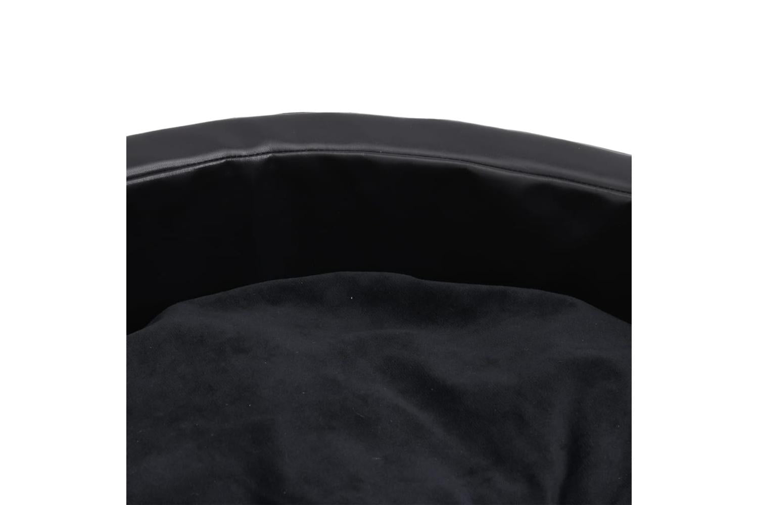 Dog Bed Black 79x70x19 Cm Plush And Faux Leather-6