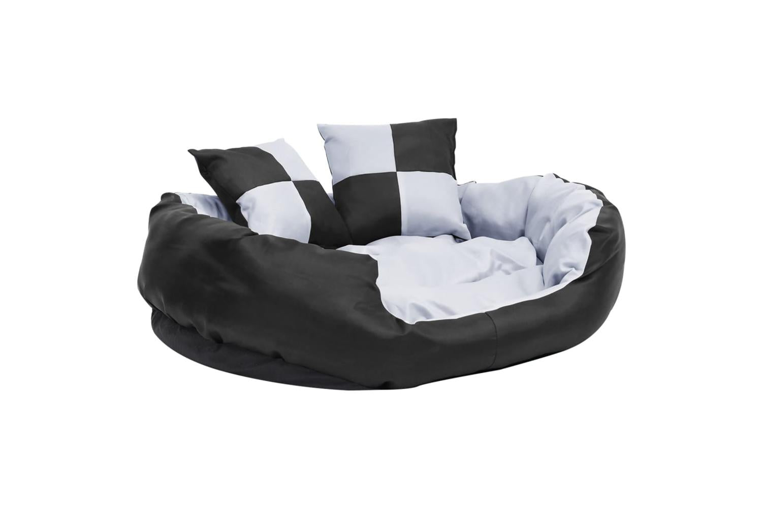 Reversible Washable Dog Cushion Grey And Black 85x70x20 Cm-2