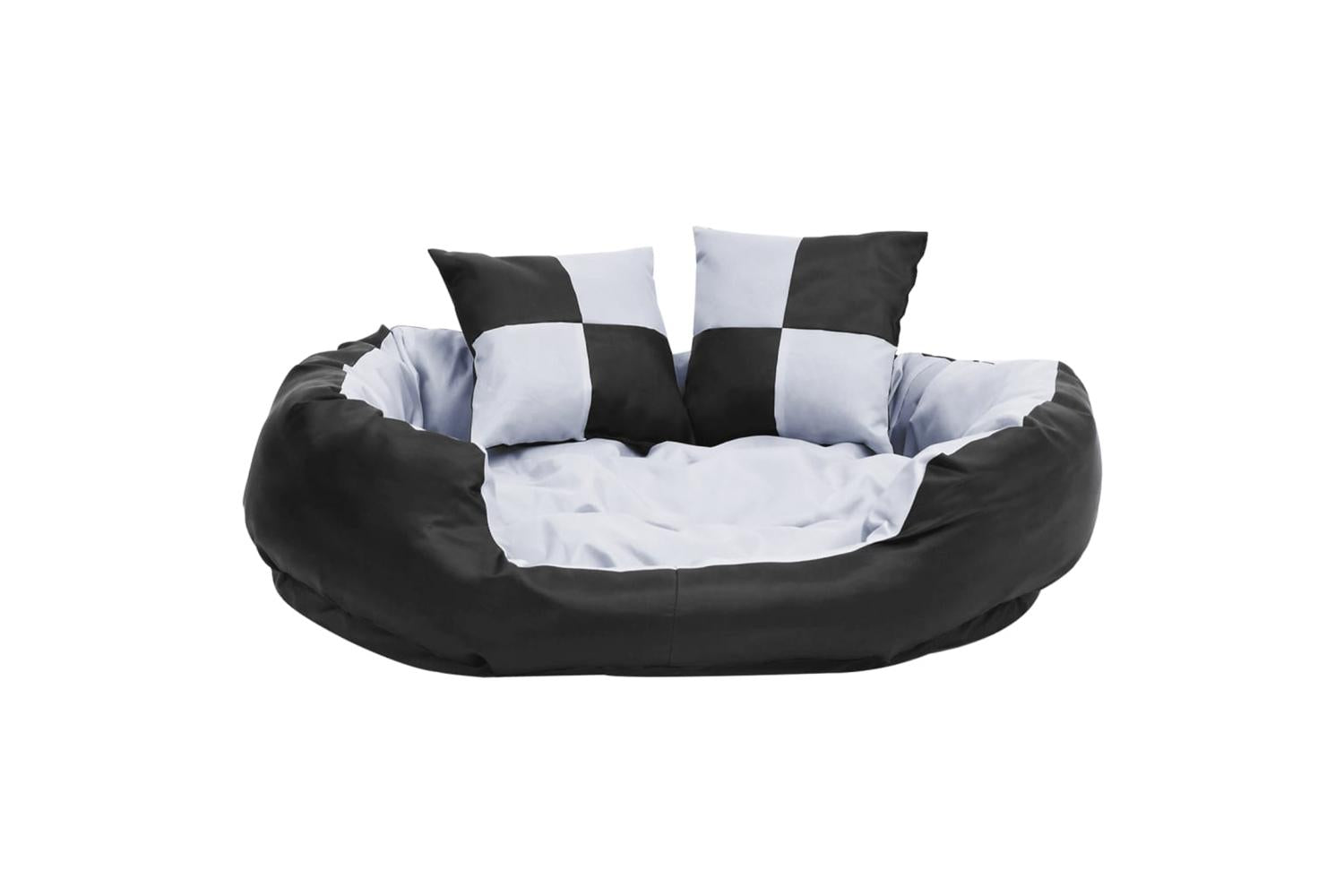 Reversible Washable Dog Cushion Grey And Black 85x70x20 Cm-3