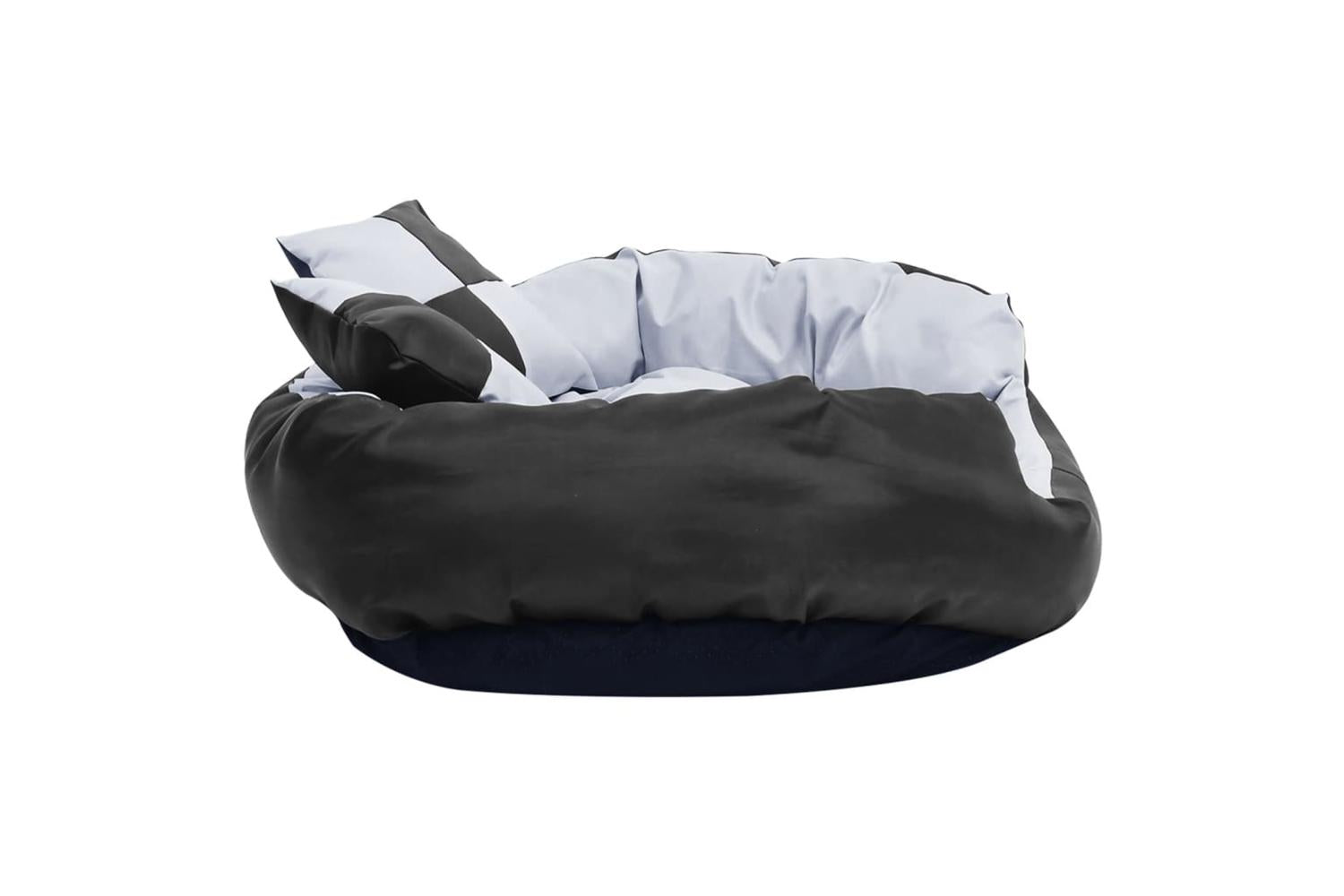Reversible Washable Dog Cushion Grey And Black 85x70x20 Cm-4