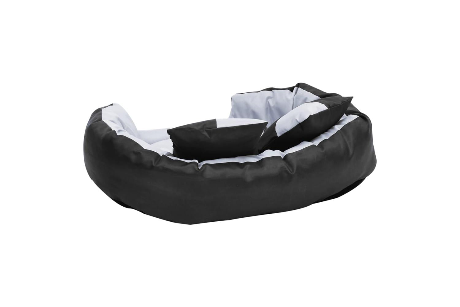 Reversible Washable Dog Cushion Grey And Black 85x70x20 Cm-5