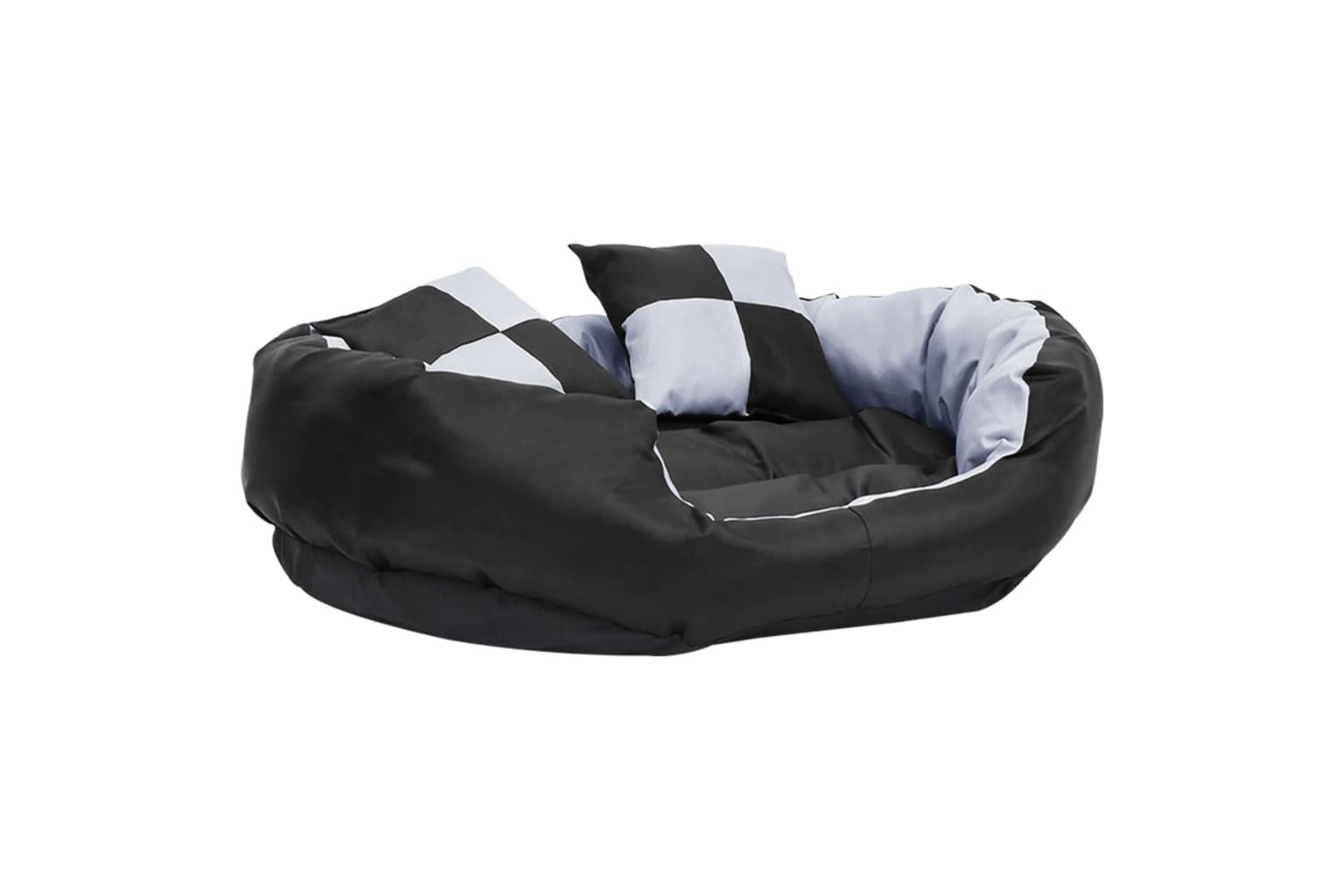 Reversible Washable Dog Cushion Grey And Black 85x70x20 Cm-6