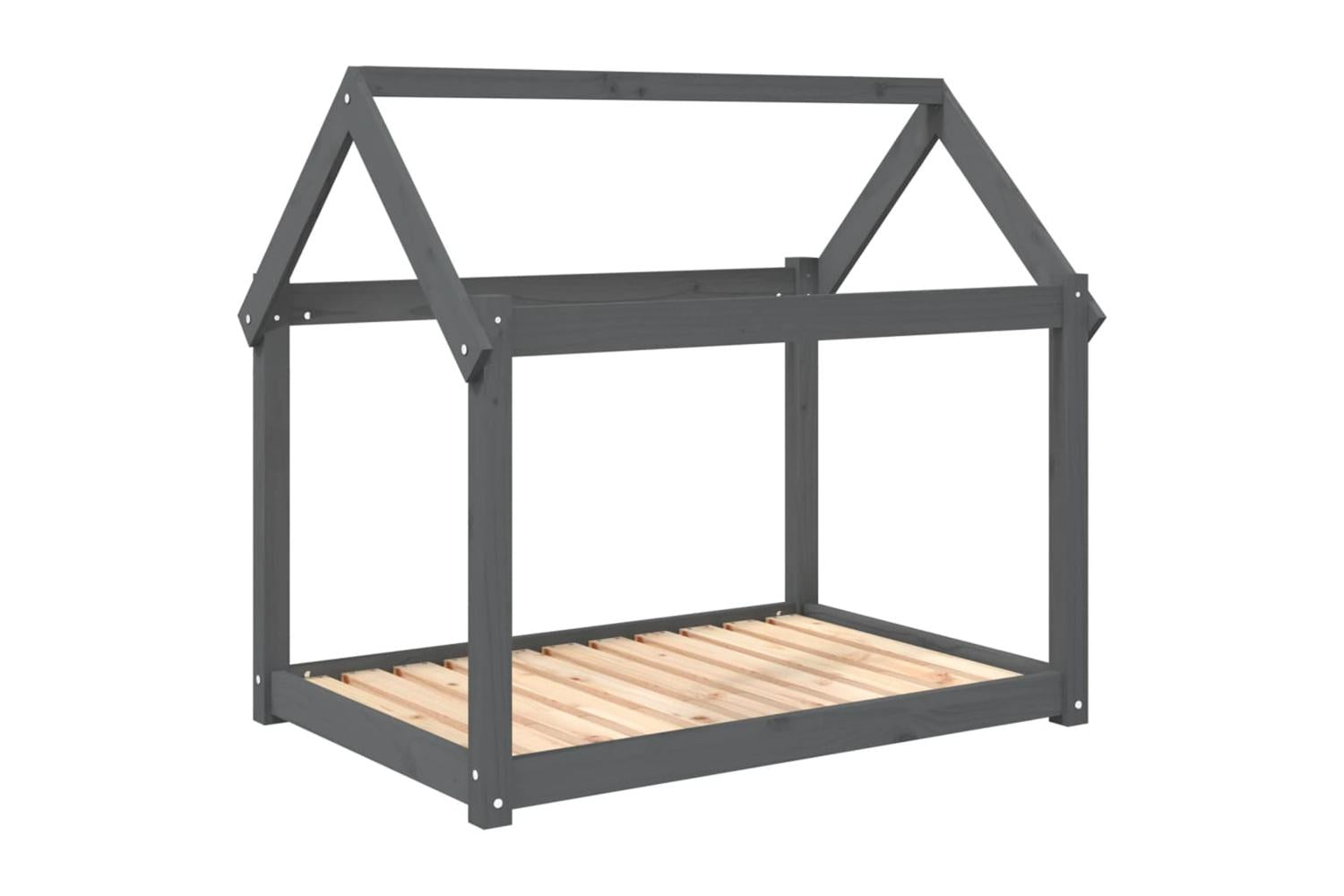 Dog Bed Grey 101x70x90 Cm Solid Wood Pine-2