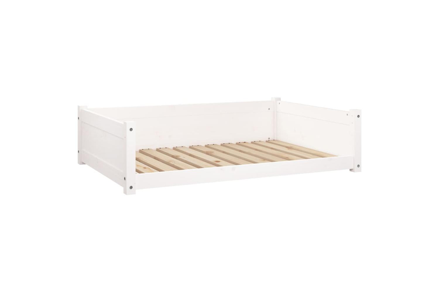 Dog Bed White 1055x755x28 Cm Solid Pine Wood