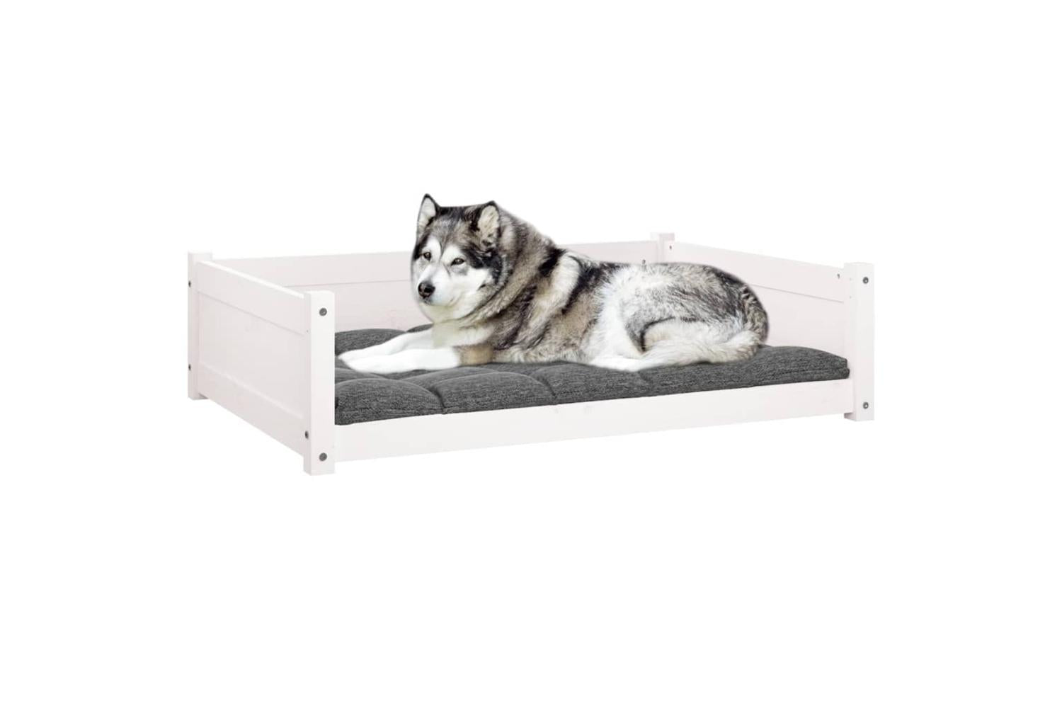 Dog Bed White 1055x755x28 Cm Solid Pine Wood-4