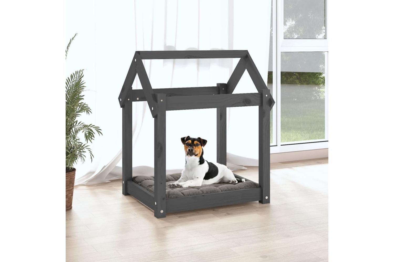 Dog Bed Grey 61x50x70 Cm Solid Wood Pine-3
