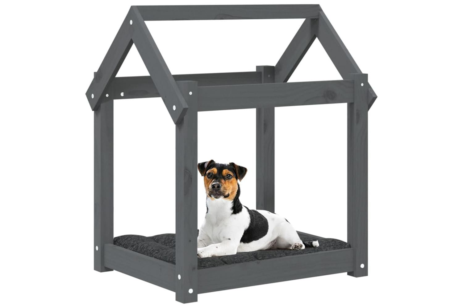Dog Bed Grey 61x50x70 Cm Solid Wood Pine-4