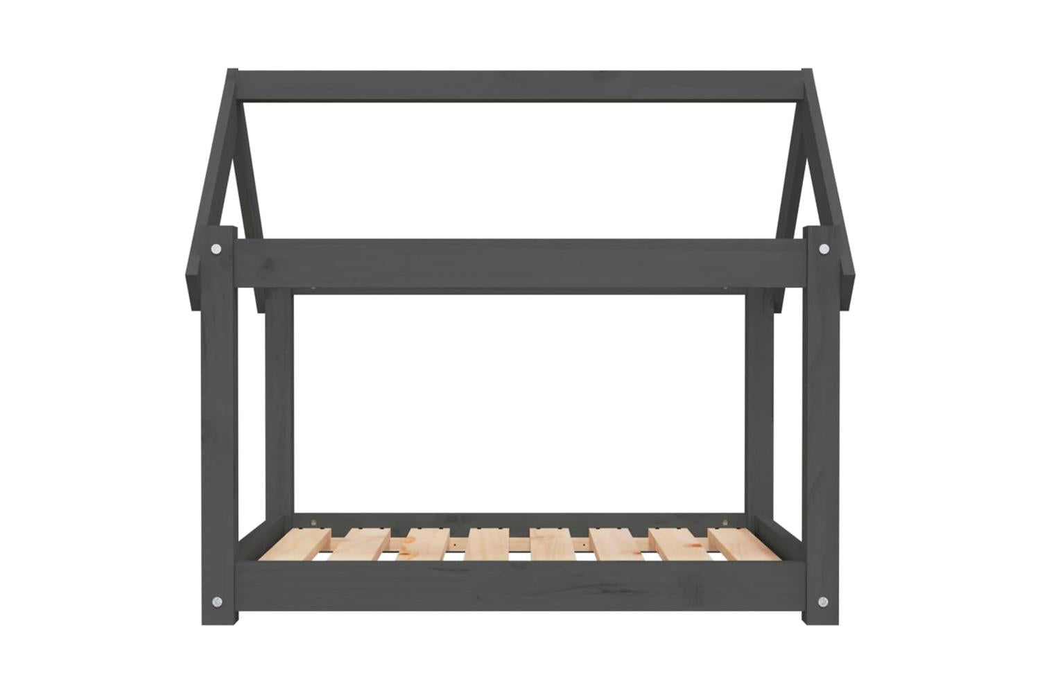 Dog Bed Grey 81x60x70 Cm Solid Wood Pine-5