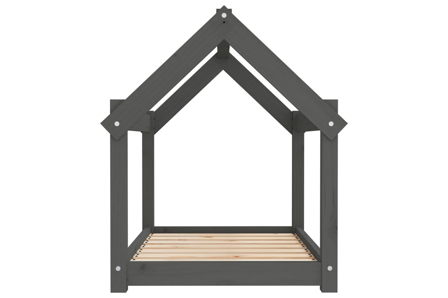 Dog Bed Grey 81x60x70 Cm Solid Wood Pine-6