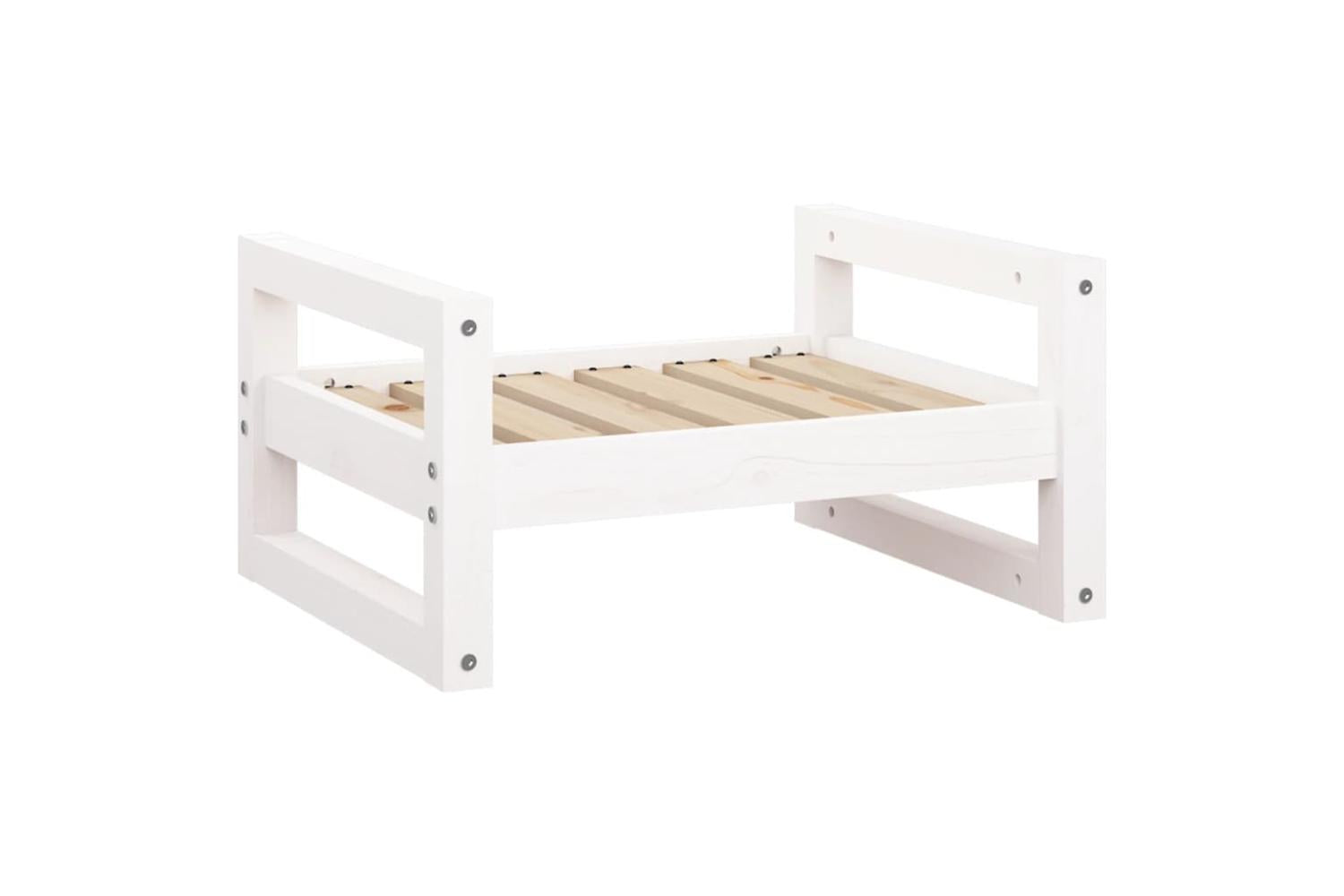 Dog Bed White 555x455x28 Cm Solid Pine Wood-2