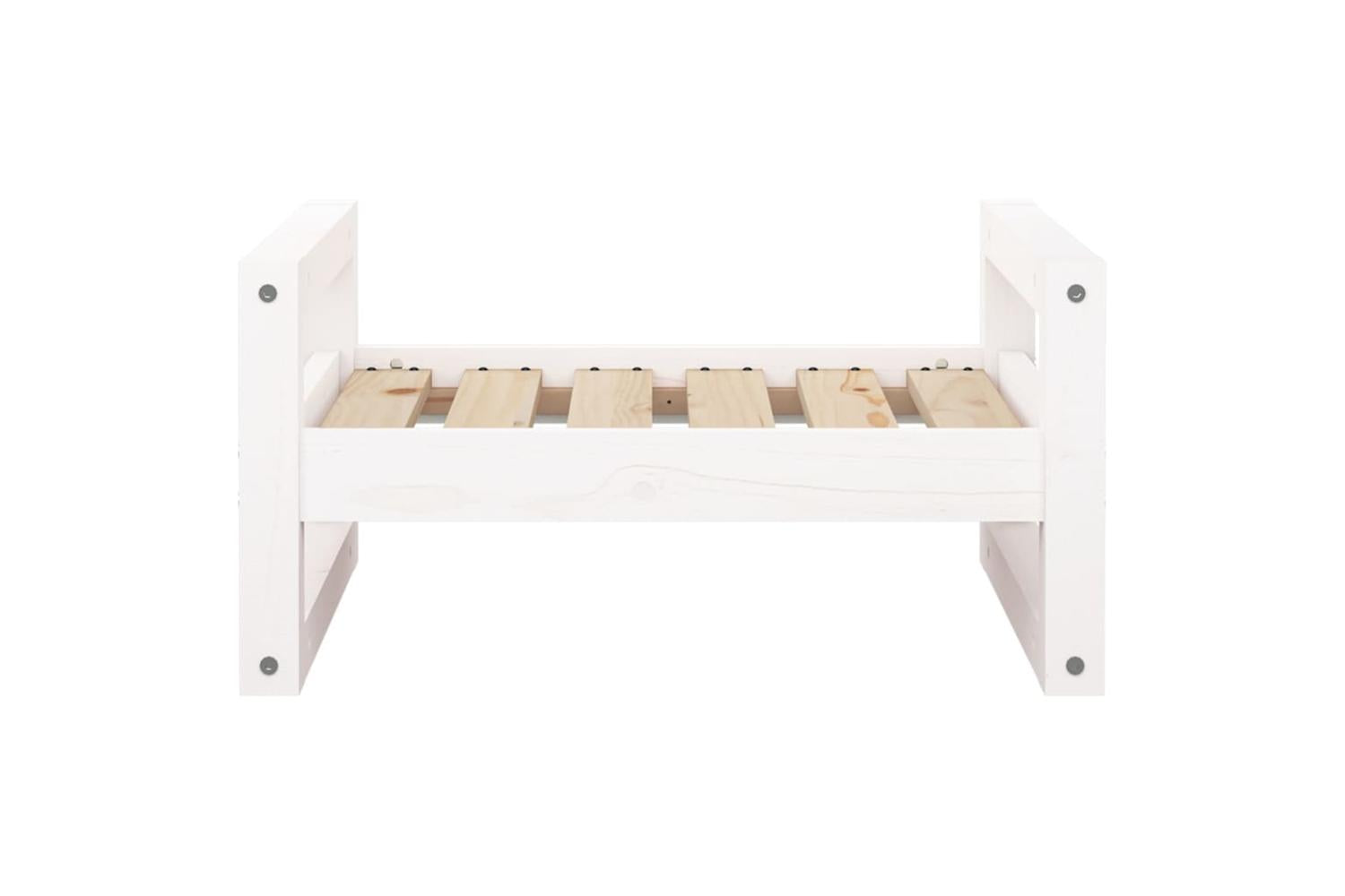 Dog Bed White 555x455x28 Cm Solid Pine Wood-5