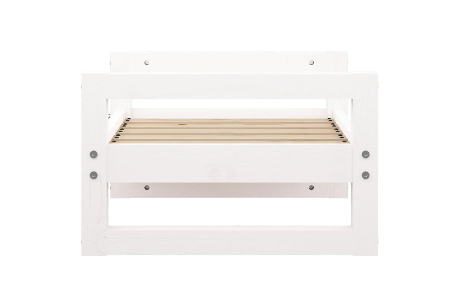 Dog Bed White 555x455x28 Cm Solid Pine Wood-6