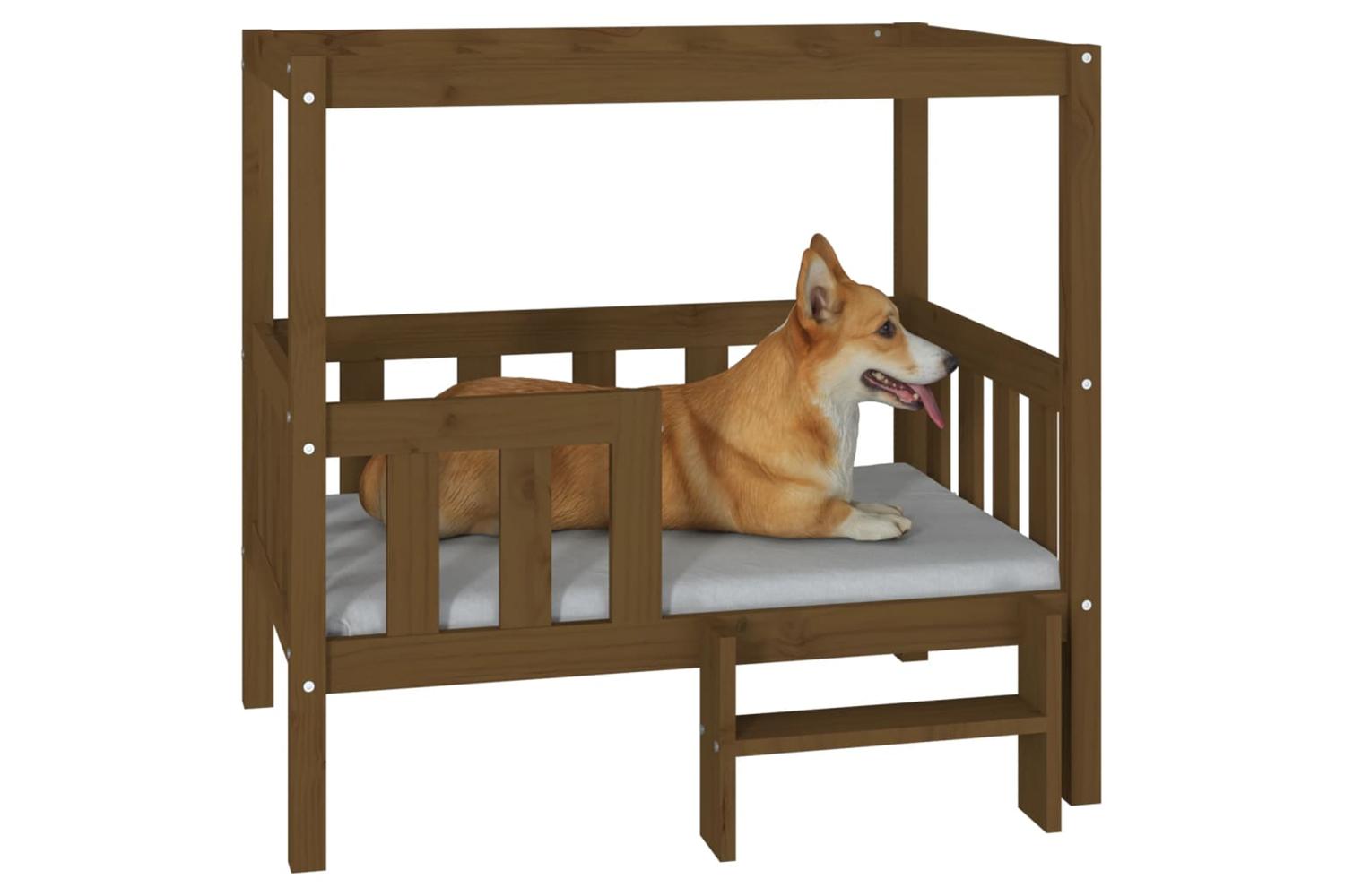 Dog Bed Honey Brown 955x735x90cm Solid Wood Pine-4