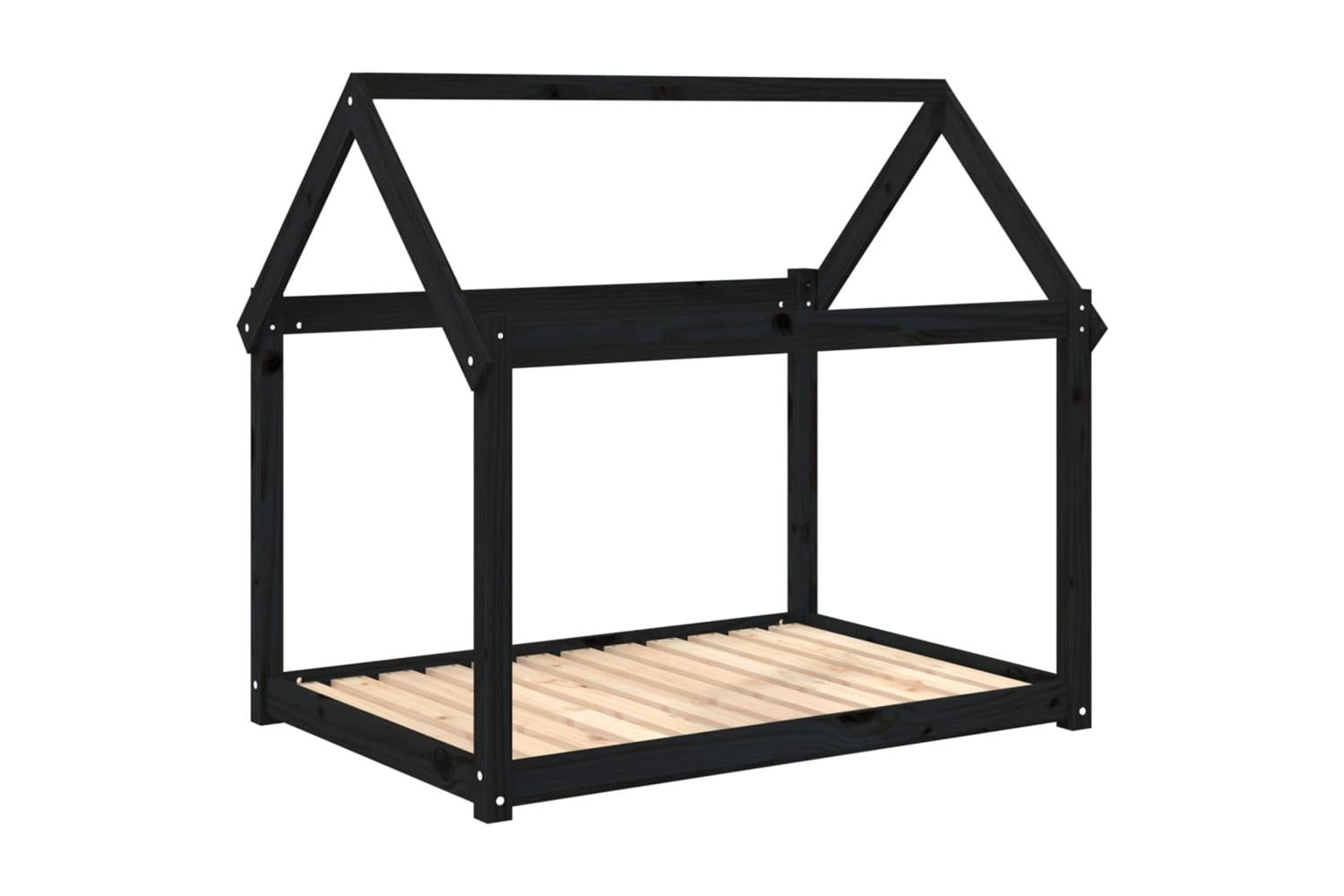 Dog Bed Black 111x80x100 Cm Solid Wood Pine