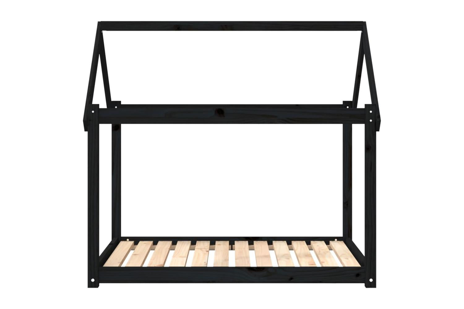 Dog Bed Black 111x80x100 Cm Solid Wood Pine-5
