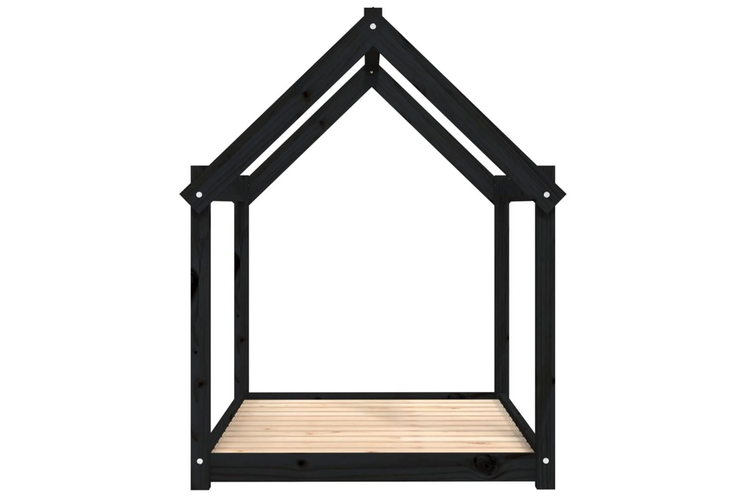 Dog Bed Black 111x80x100 Cm Solid Wood Pine-6