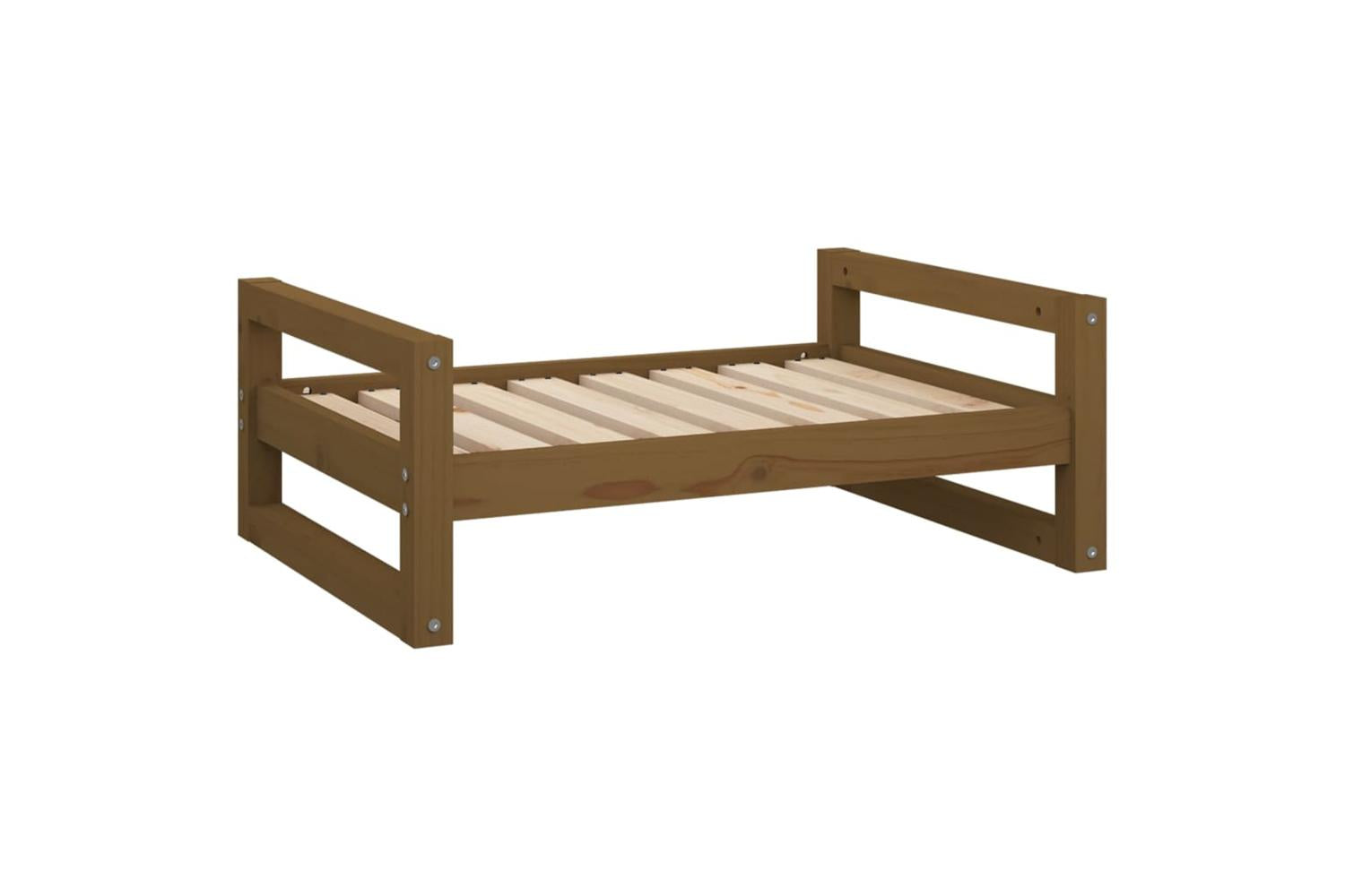 Dog Bed Honey Brown 755x555x28 Cm Solid Pine Wood-2