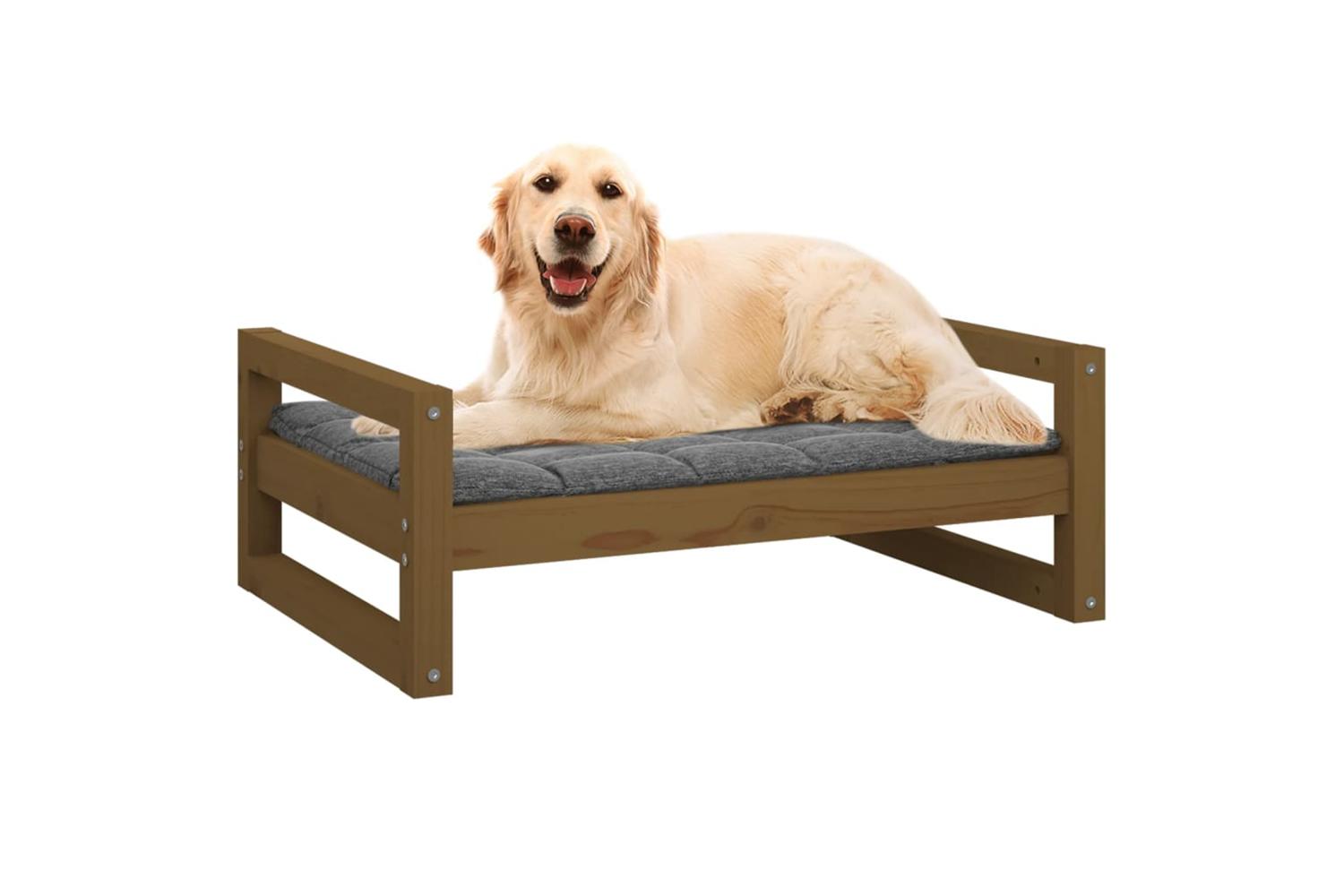 Dog Bed Honey Brown 755x555x28 Cm Solid Pine Wood-4
