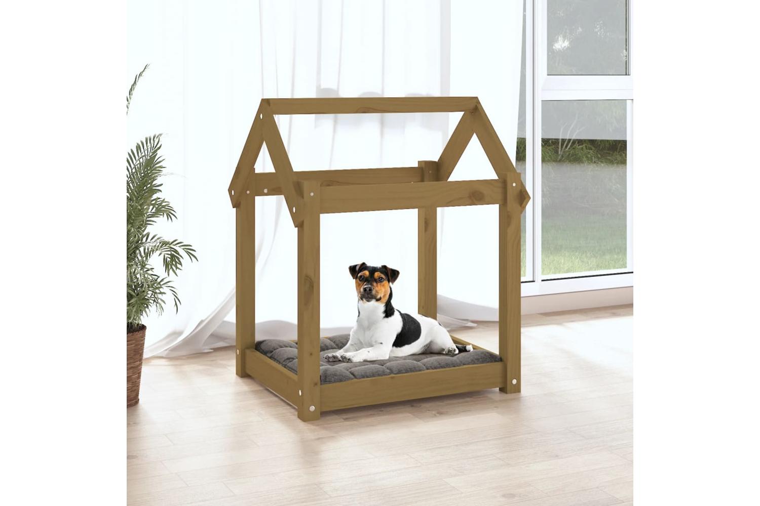 Dog Bed Honey Brown 61x50x70 Cm Solid Wood Pine-3