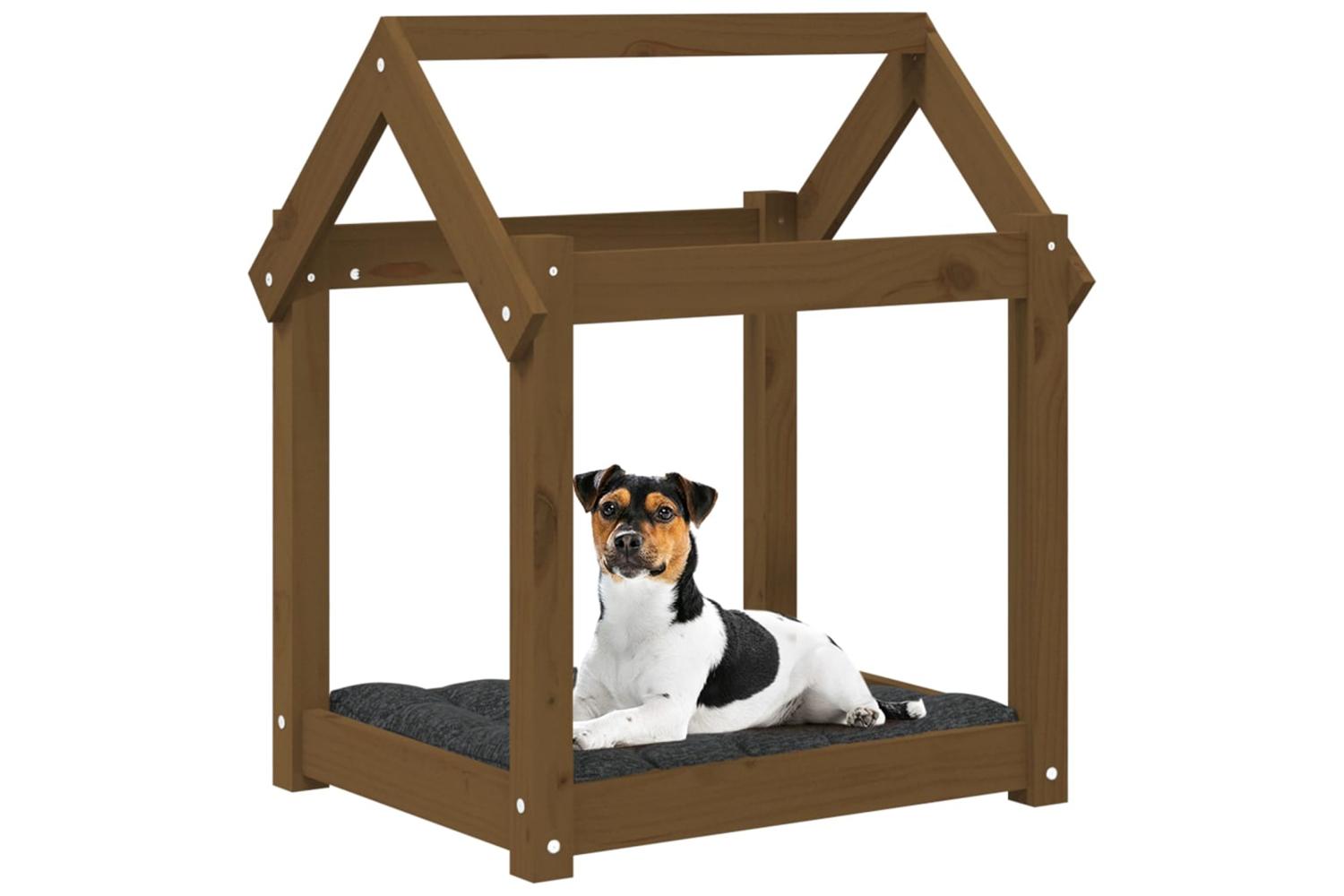 Dog Bed Honey Brown 61x50x70 Cm Solid Wood Pine-4