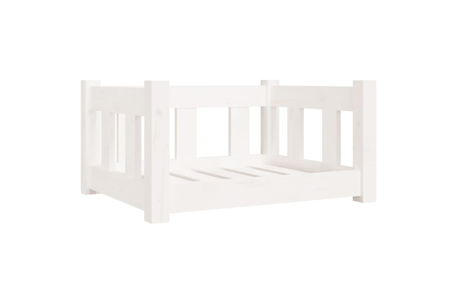 Dog Bed White 555x455x28 Cm Solid Wood Pine-2