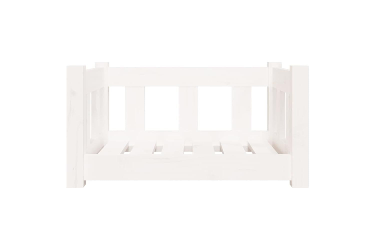 Dog Bed White 555x455x28 Cm Solid Wood Pine-3