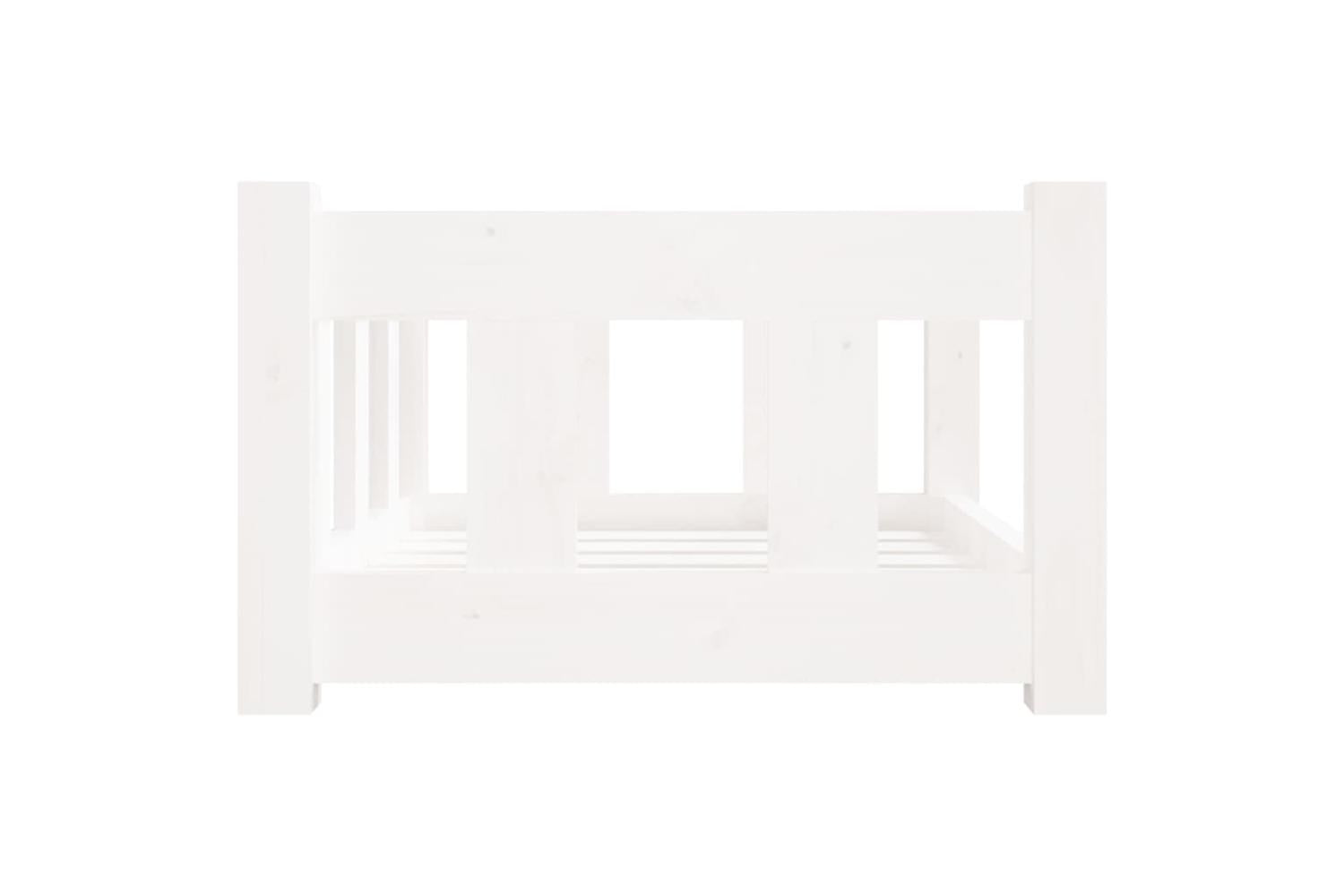 Dog Bed White 555x455x28 Cm Solid Wood Pine-4