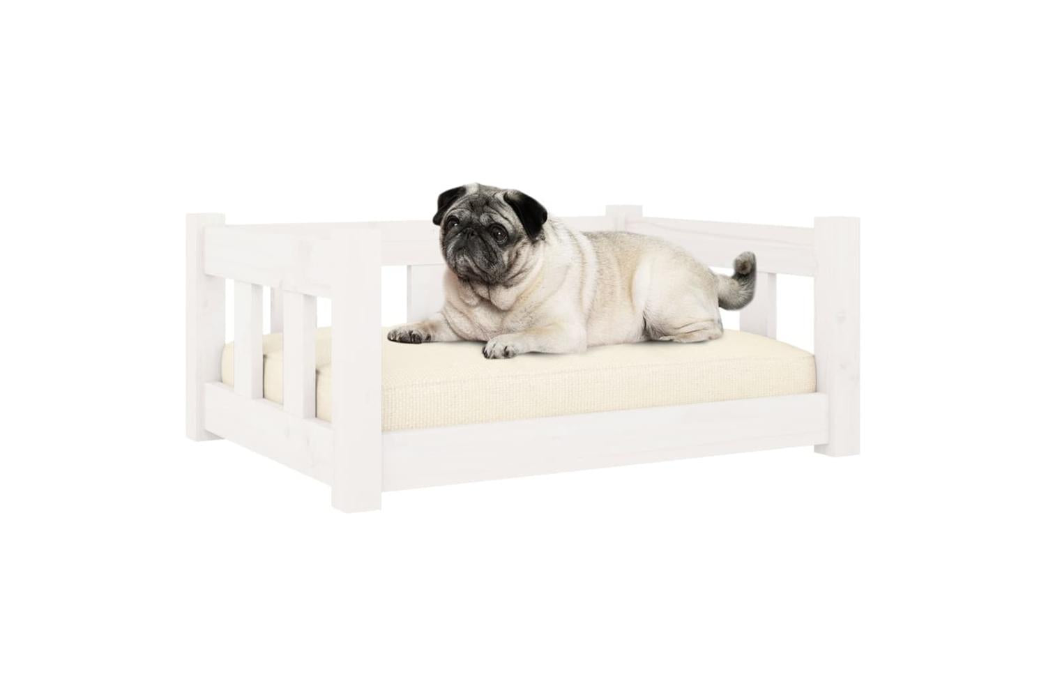 Dog Bed White 655x505x28 Cm Solid Wood Pine-3