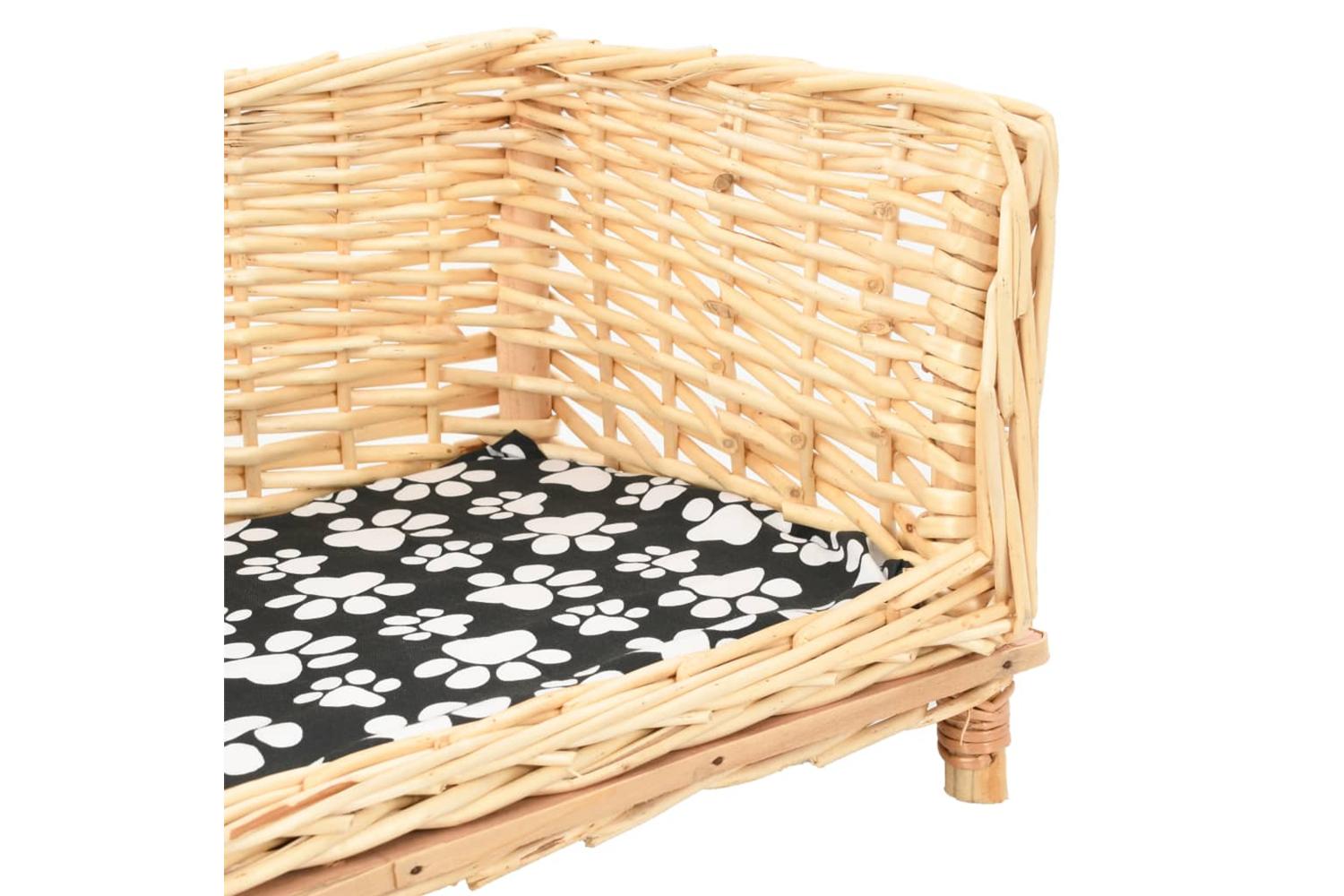 Dog Basket With Cushion 90x54x35 Cm Natural Willow-4