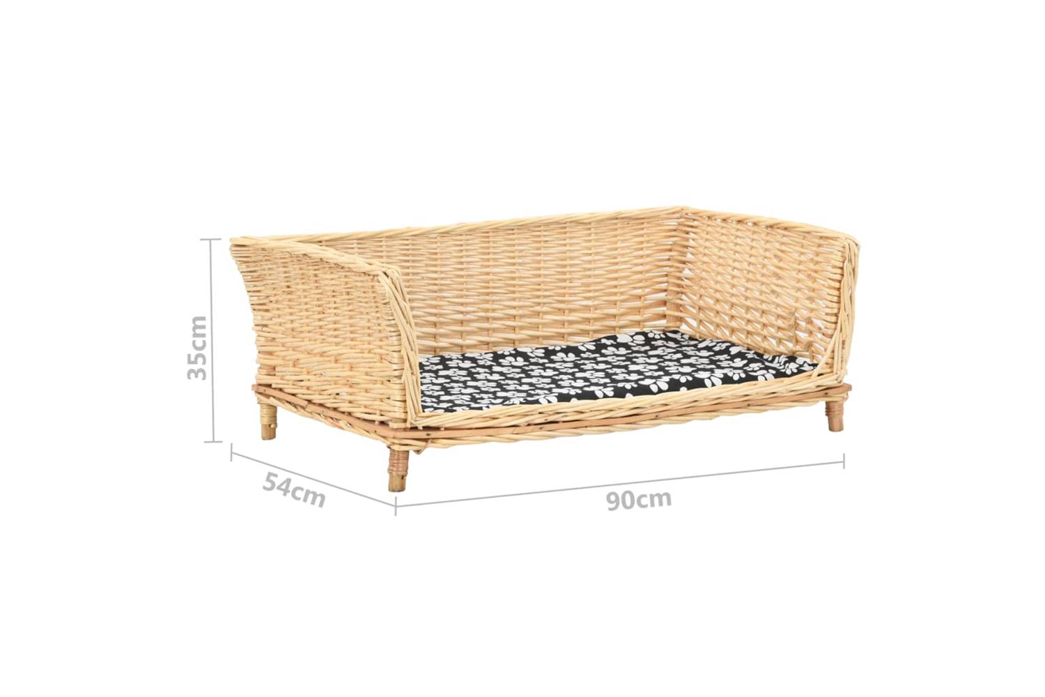 Dog Basket With Cushion 90x54x35 Cm Natural Willow-6