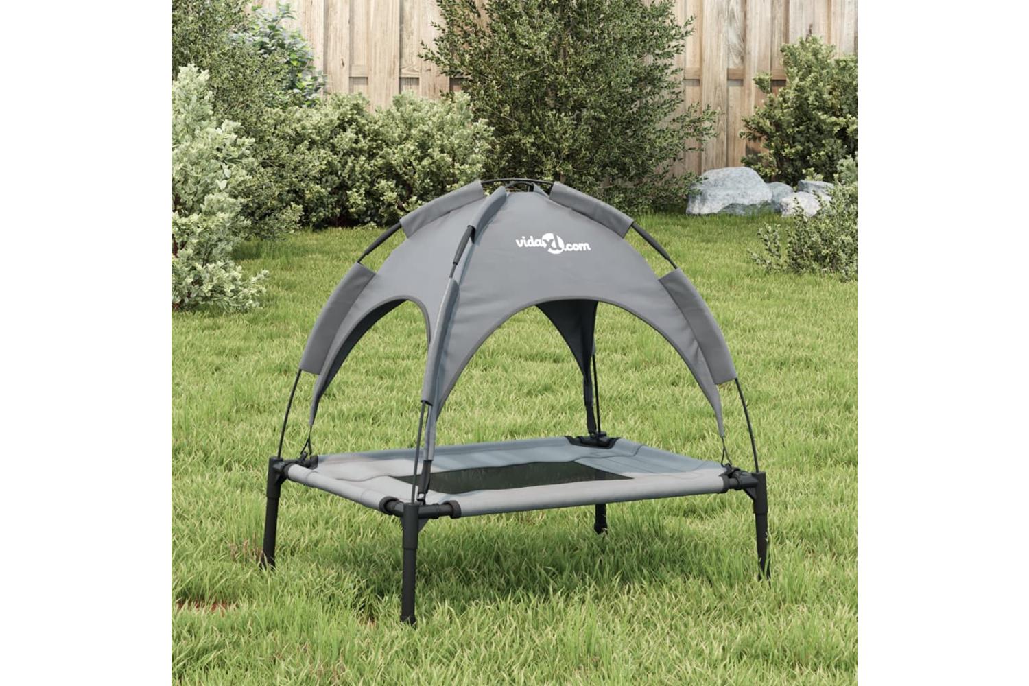 Dog Bed With Canopy Anthracite Oxford Fabric And Steel-3