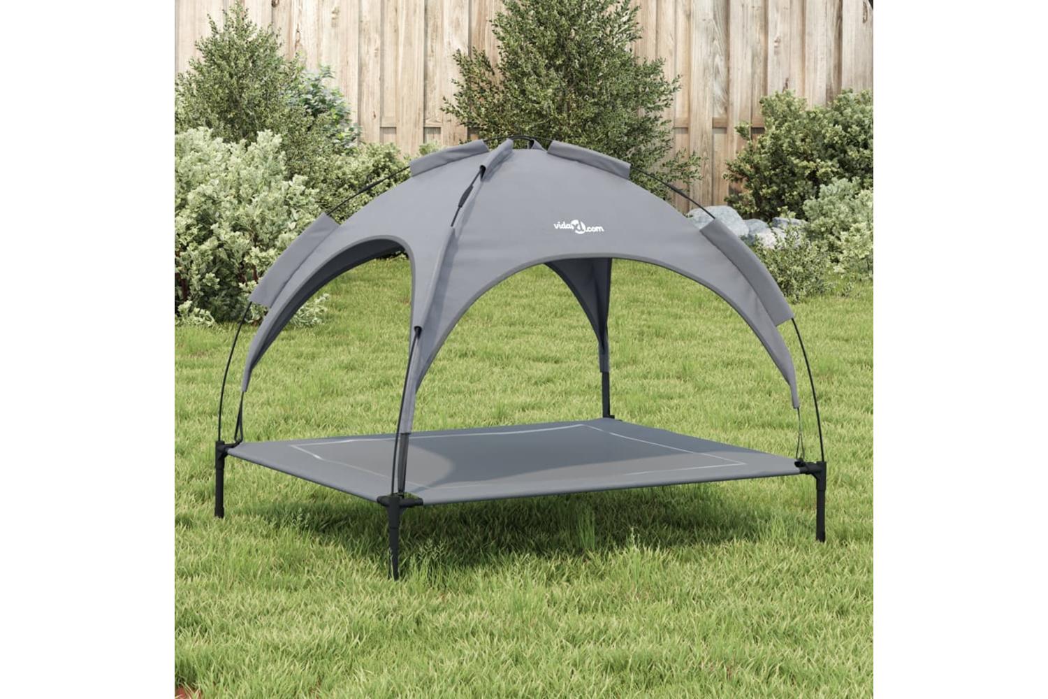 Dog Bed With Canopy Anthracite Oxford Fabric And Steel-3