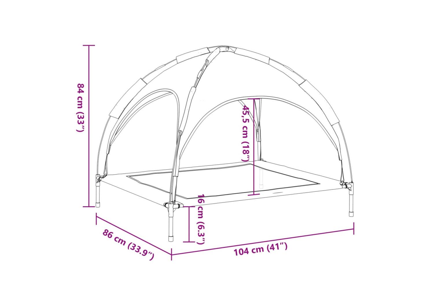 Dog Bed With Canopy Anthracite Oxford Fabric And Steel-8