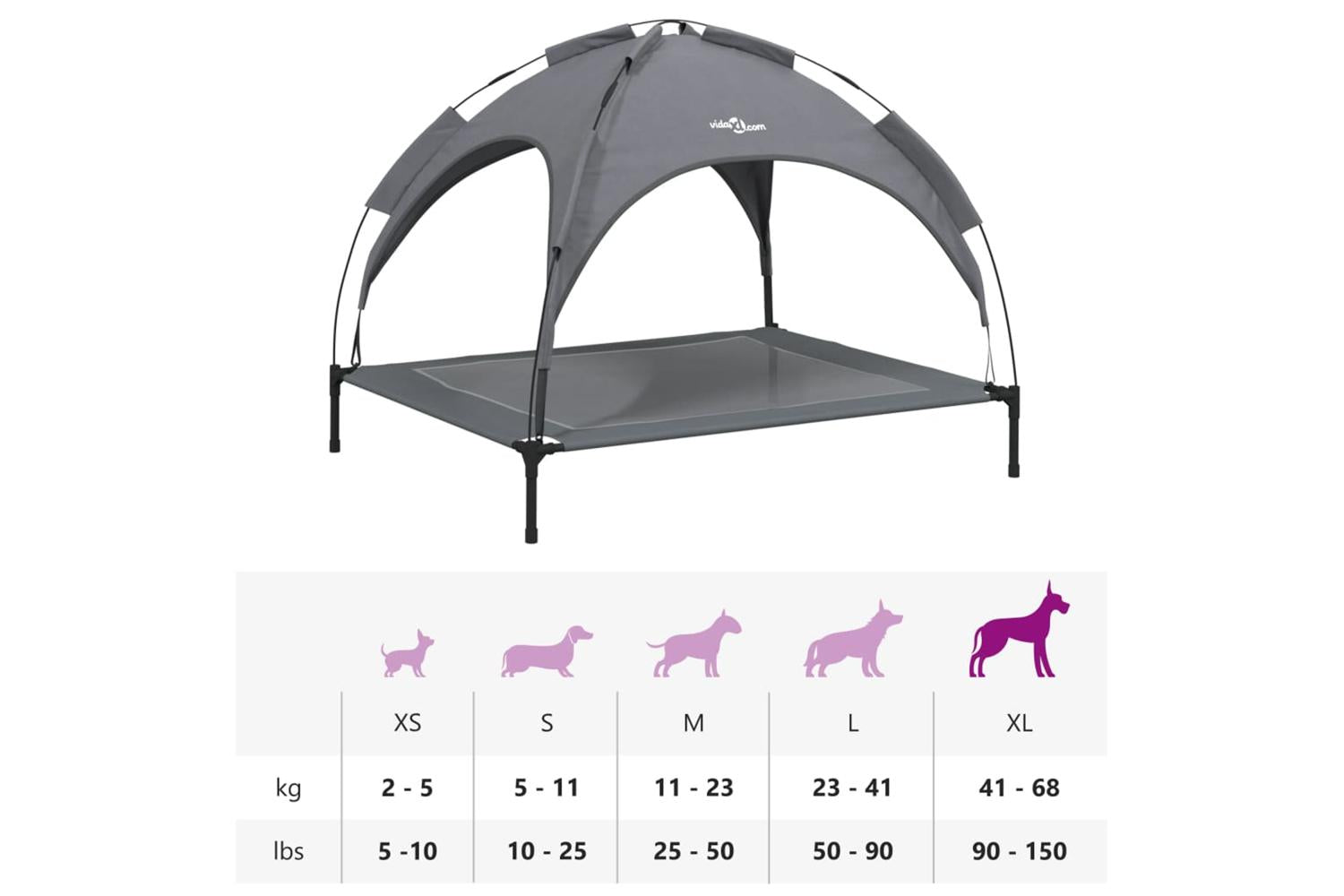 Dog Bed With Canopy Anthracite Oxford Fabric And Steel-9