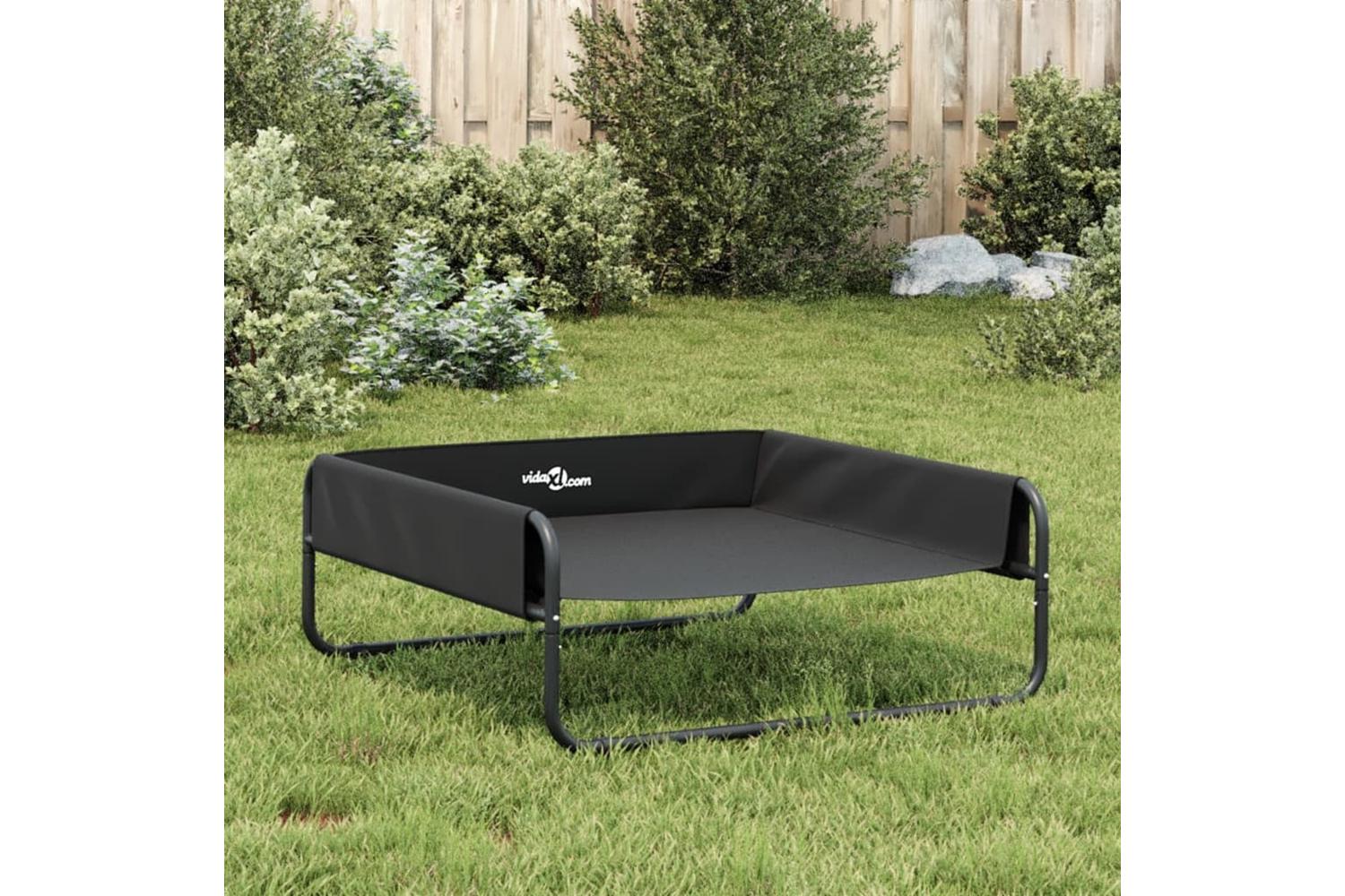 Elevated Dog Bed Anthracite Oxford Fabric And Steel-4