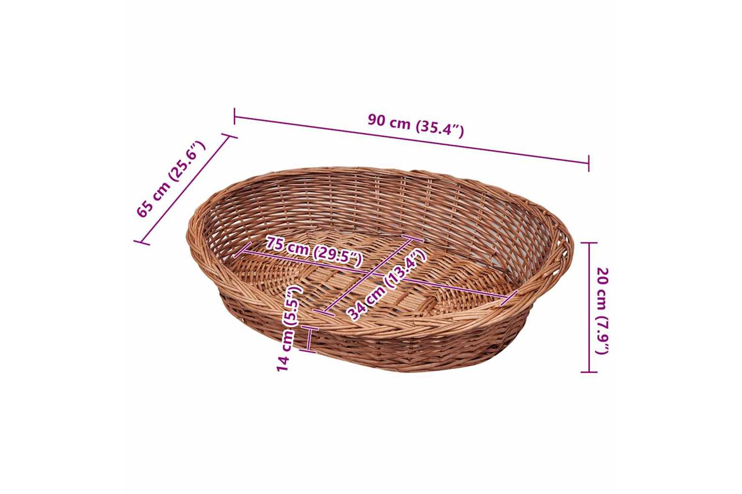 Willow Dog Basketpet Bed Natural 90 Cm-6