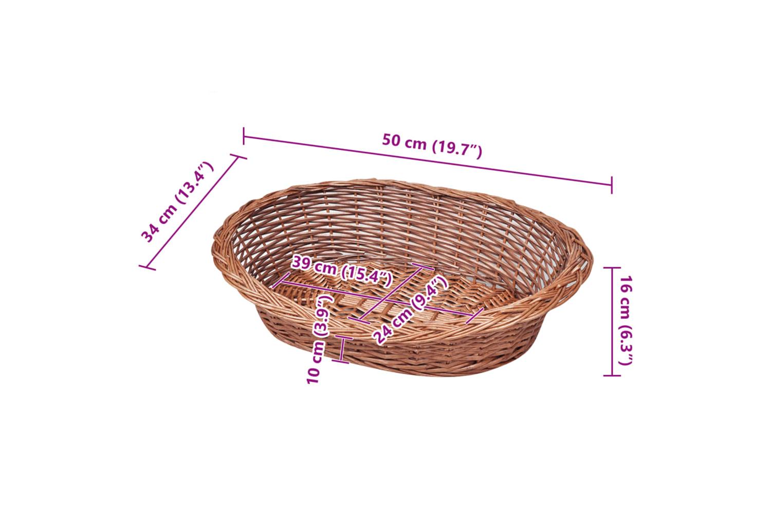 Willow Dog Basketpet Bed Natural 50 Cm-5