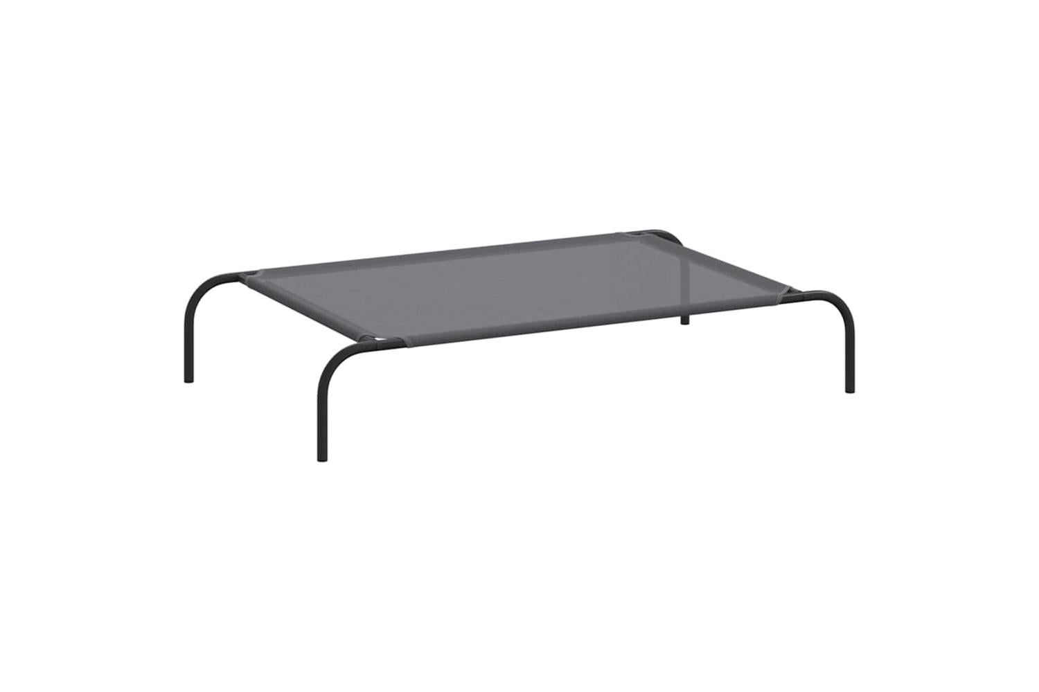 Elevated Dog Bed Grey 110x65x20 Cm Textilene And Steel-2