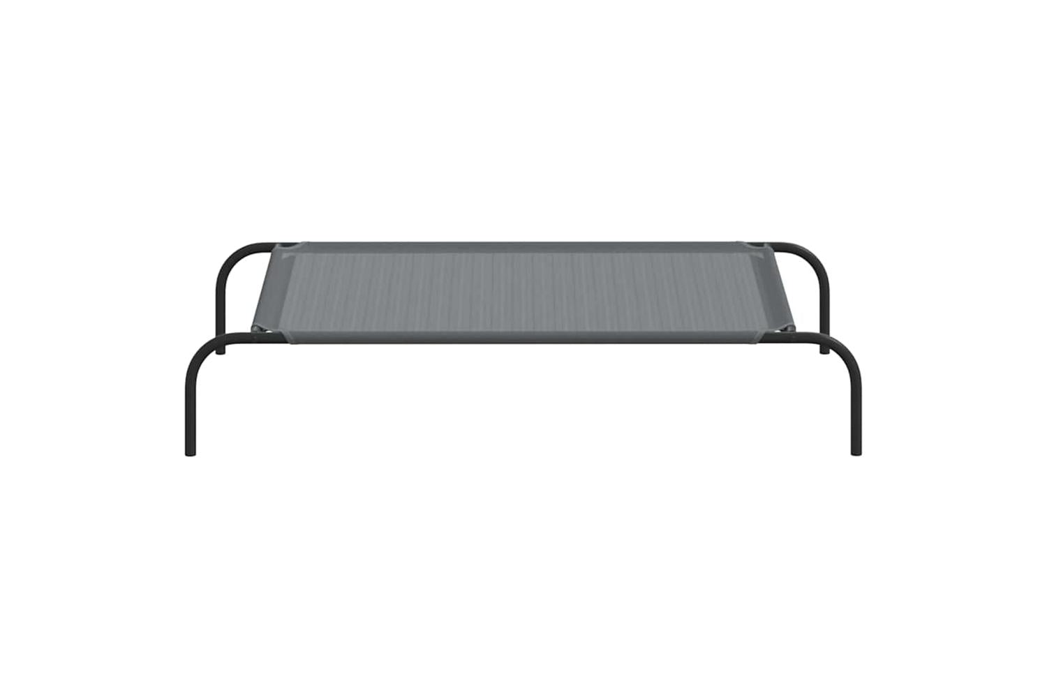 Elevated Dog Bed Grey 110x65x20 Cm Textilene And Steel-4