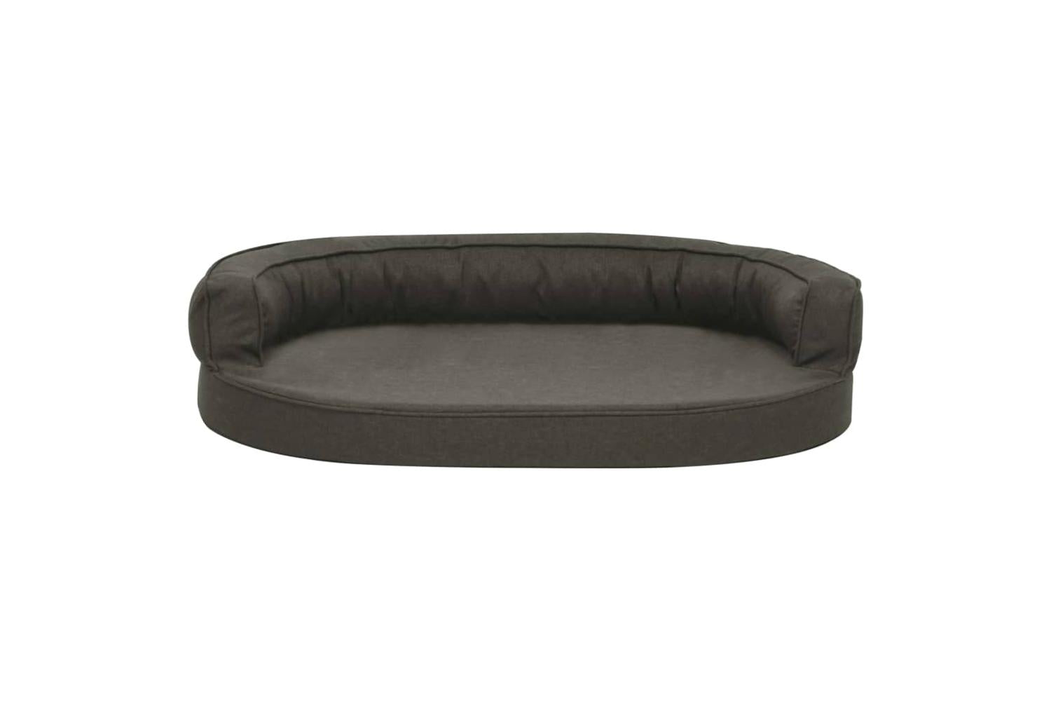 Ergonomic Dog Bed Mattress 75x53 Cm Linen Look Dark Grey-3