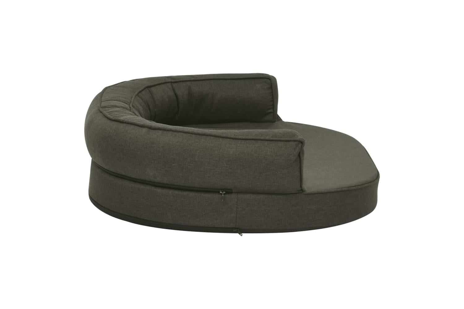 Ergonomic Dog Bed Mattress 75x53 Cm Linen Look Dark Grey-4