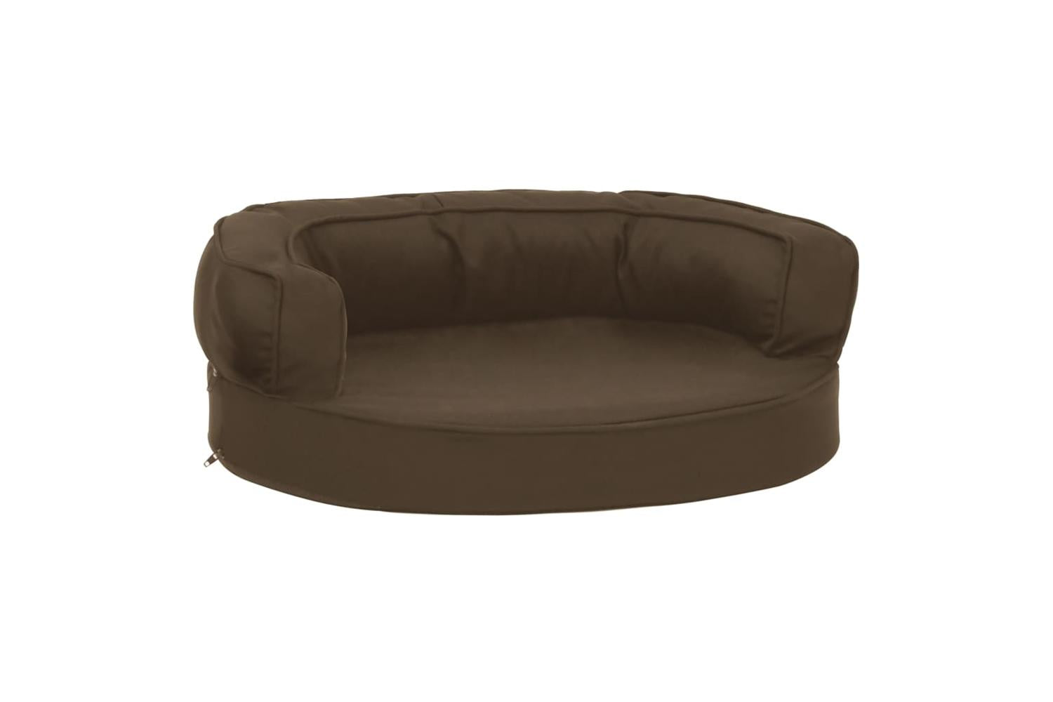 Ergonomic Dog Bed Mattress 60x42 Cm Linen Look Brown-2
