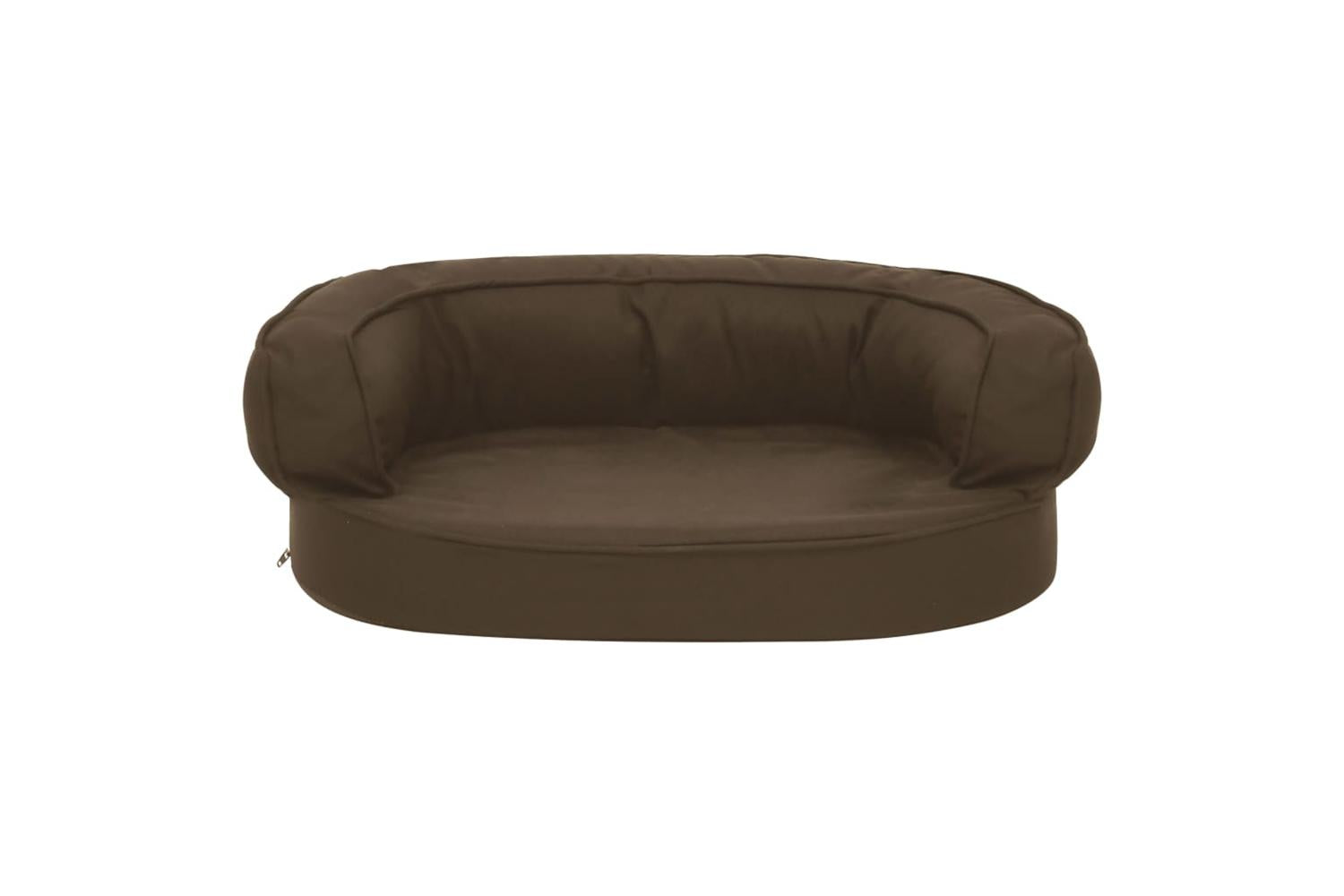 Ergonomic Dog Bed Mattress 60x42 Cm Linen Look Brown-3