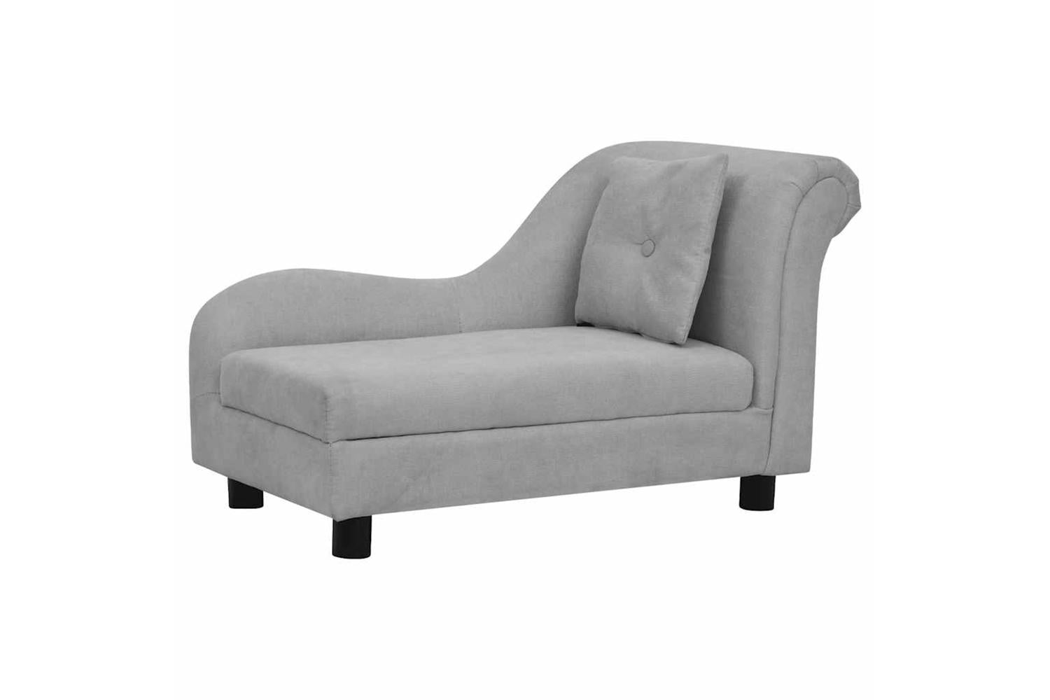 Dog Sofa With Pillow Grey 83x44x44 Cm Plush-2