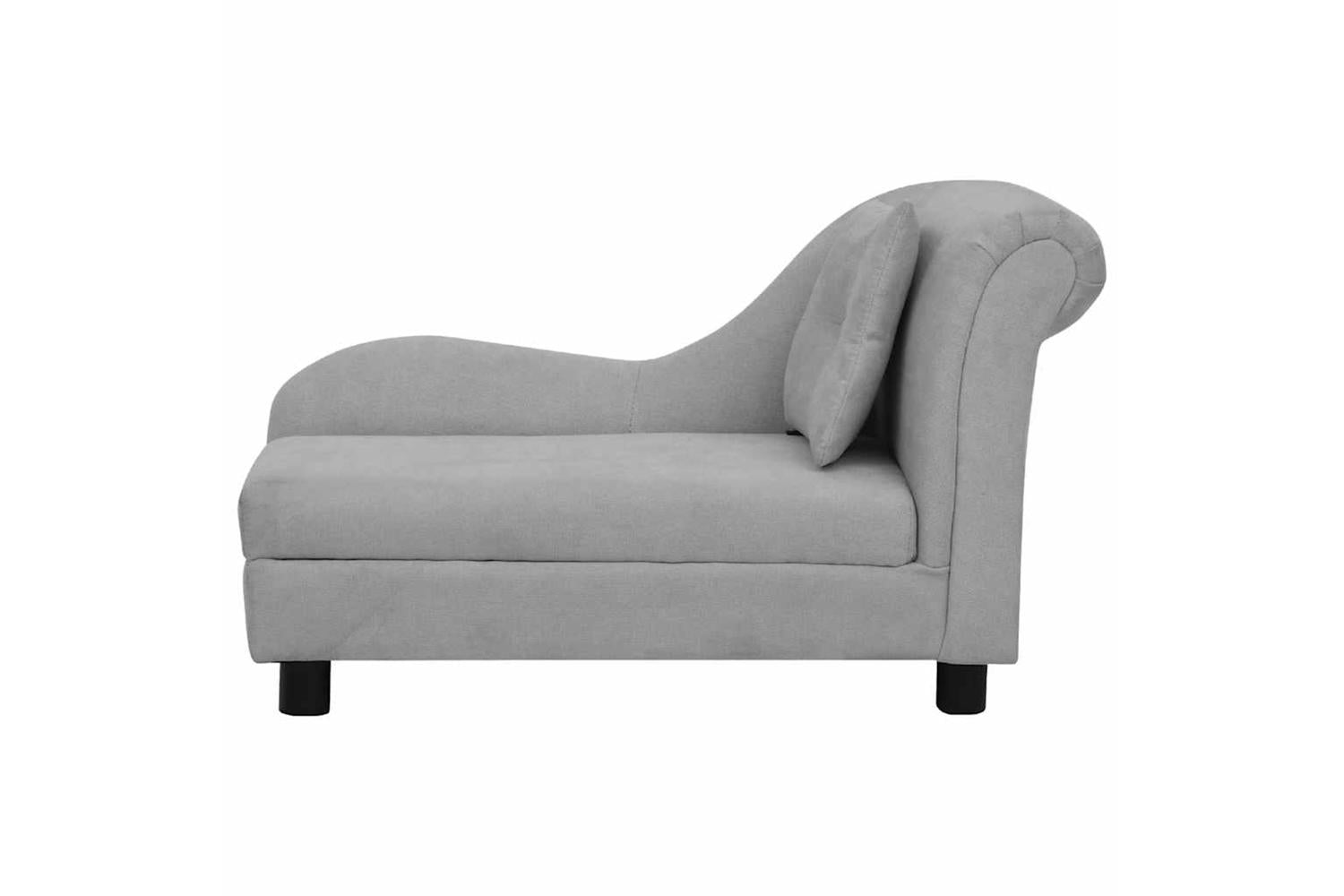 Dog Sofa With Pillow Grey 83x44x44 Cm Plush-3