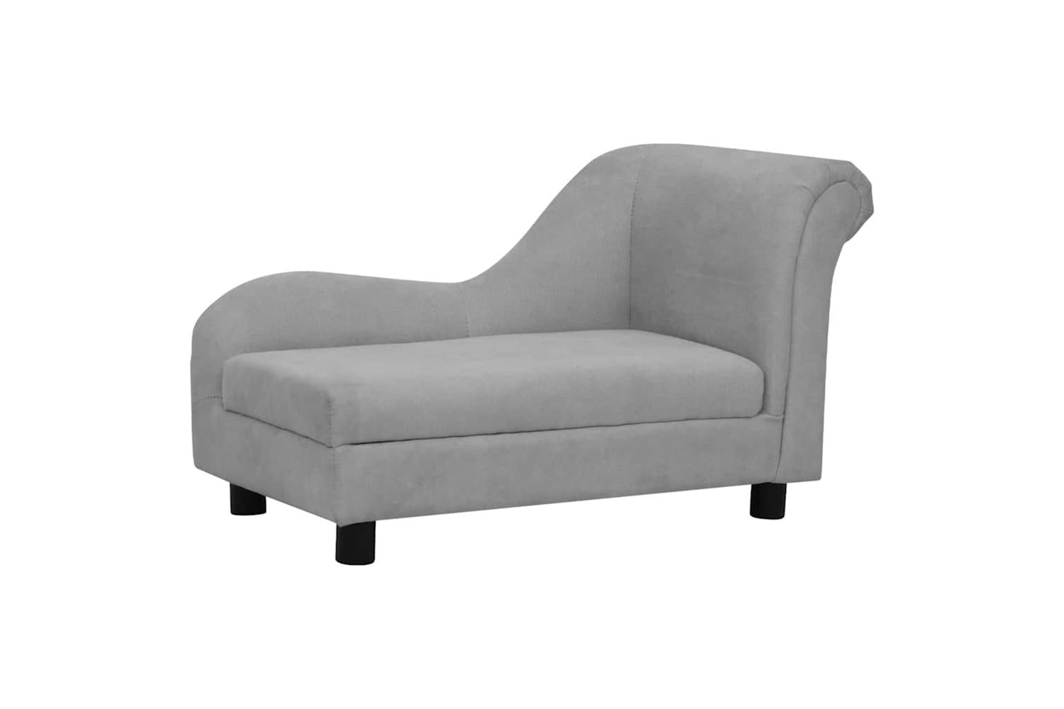 Dog Sofa With Pillow Grey 83x44x44 Cm Plush-4