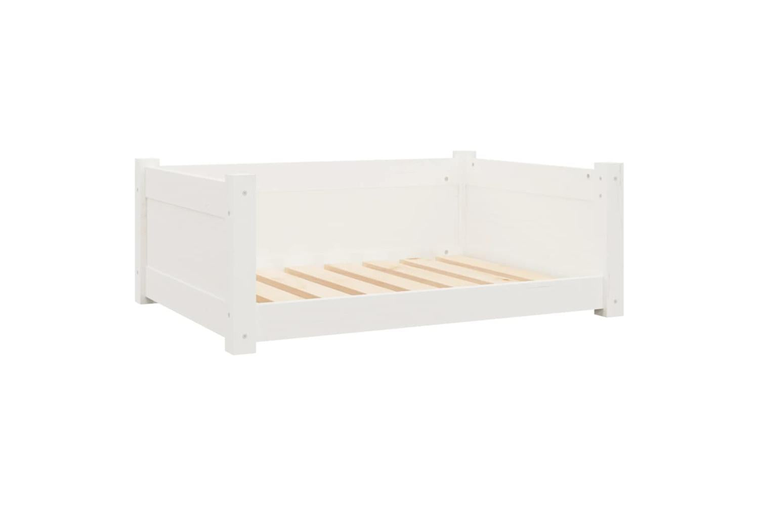 Dog Bed White 755x555x28 Cm Solid Pine Wood