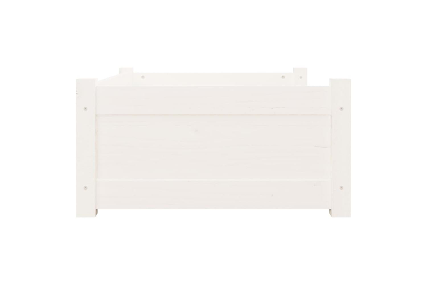 Dog Bed White 755x555x28 Cm Solid Pine Wood-6