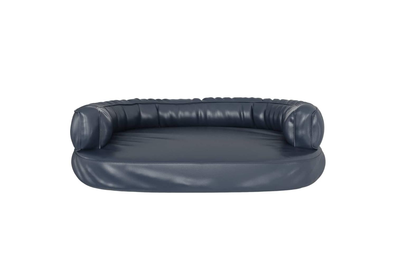 Ergonomic Foam Dog Bed Dark Blue 88x65 Cm Faux Leather-4
